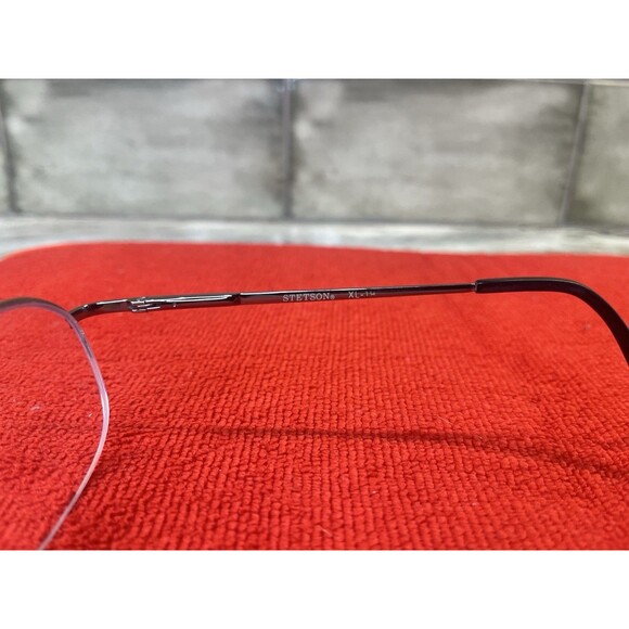 Stetson Zyloware 058 Eyeglass Frame Only XL-19 Mens Silver Half Rim Square 56-18 - Picture 7 of 9